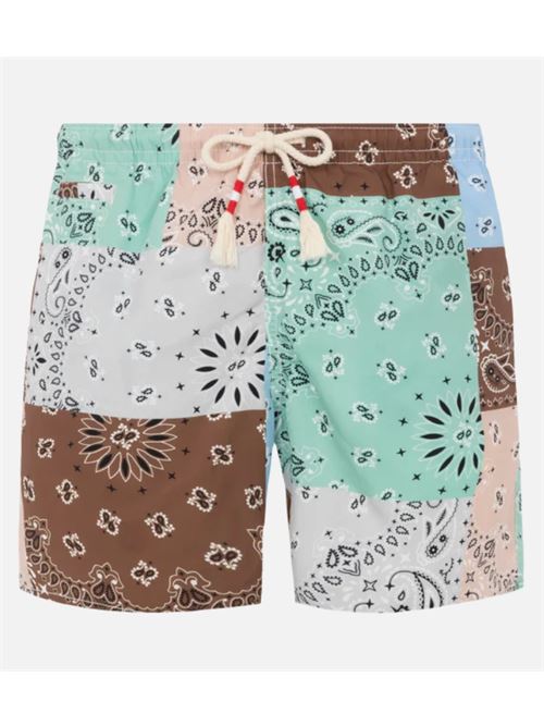 swim short with cord coulisse MC2 SAINT BARTH | CAPRESE-01230H1153 BANDANA ROUND PATCH